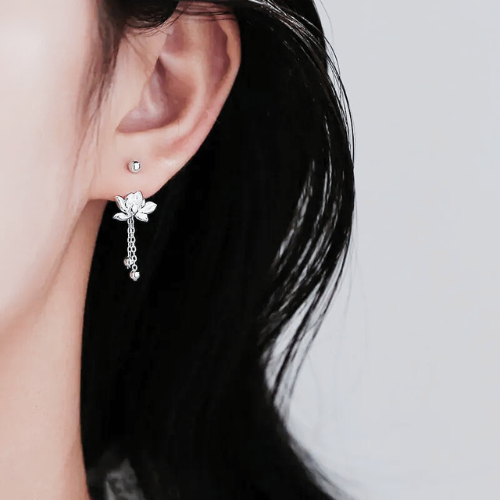 🪷 Boucles d’oreilles Lotus – Argent Sterling 925