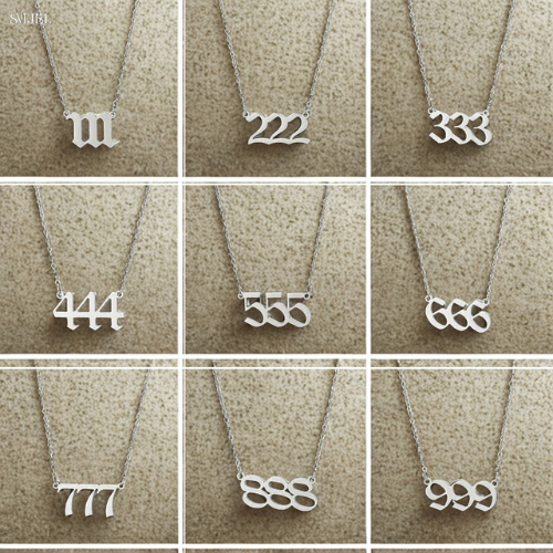🔢 Collier Numéro d’Ange – 111 à 999 | Acier Inoxydable & Style Tendance
